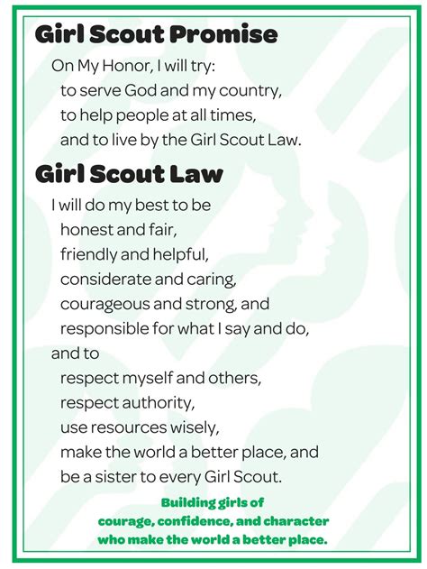 Free Girl Scout Promise And Law Printable Judy Pinterest Girl