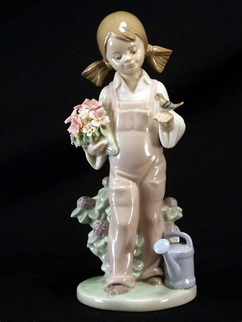 Maybe you would like to learn more about one of these? Vintage LLADRO ""SPRING" Figurine Girl With Flowers And a ...