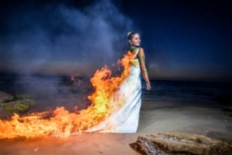 Trash The Dress Bride Sets Dress On Fire In Controversial Photo Video Huffpost