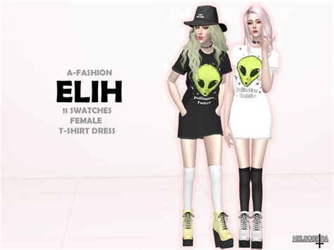 Elih T Shirt Mini Dress By Helsoseira Sims 4 Female Clothes