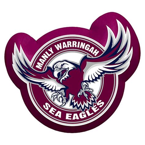 The manly sea eagles nrl team is based at narrabeen, on sydney's northern beaches, and was founded in 1946 and was admitted to the nswrl premiership competition in 1947. Manly Sea Eagles Logo Cushion - Jerseys Megastore