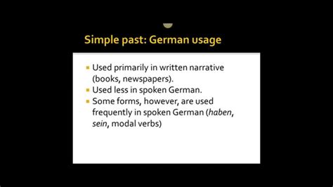 The Simple Past German Strong Verbs Youtube