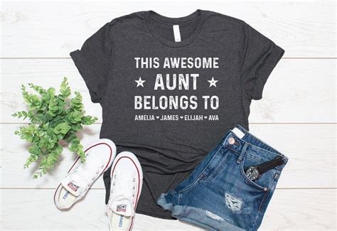 This Awesome Aunt Belongs To Shirt Aunt With Names Shirt Custom Aunt Shirt T Shirt Tank