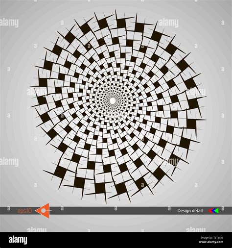 Design Of Spiral Patterns Abstract Monochrome Round Background Vector
