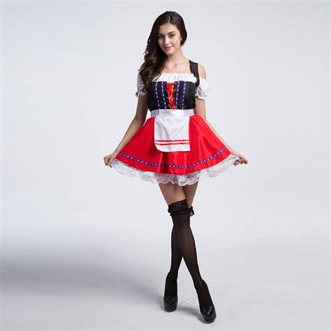 Oktoberfest Beer Girl Costume Adult Women Beer Maid Uniform Maid
