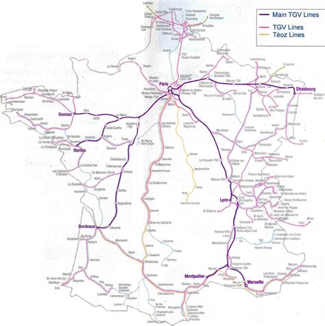 Tgv Train Map In France Train Maps