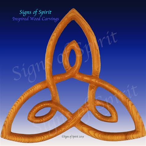 Celtic Knot Of Inner Strength Wood Carving Triquetra Trinity Triangle