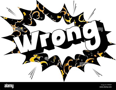 Wrong Vector Illustrated Comic Book Style Phrase Stock Vector Image