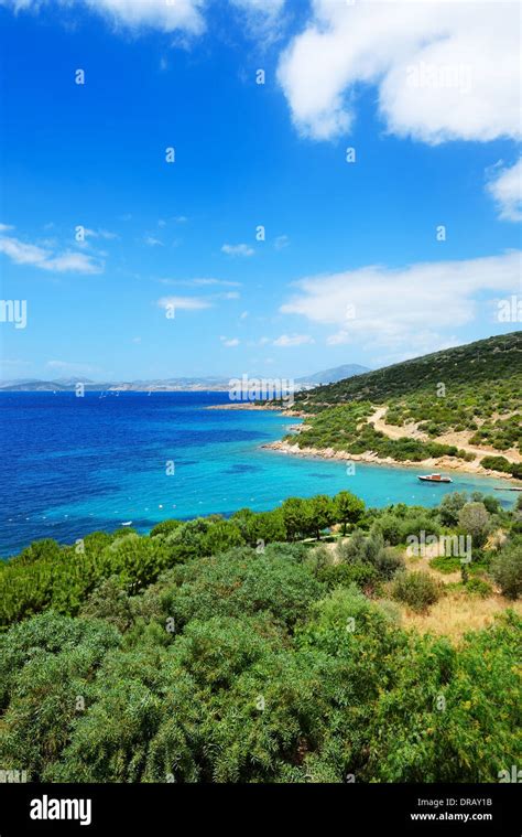 Turquoise Water Near Beach On Turkish Resort Bodrum Turkey Stock