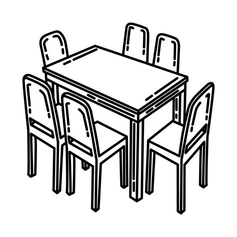 Dining Table Icon Doodle Hand Drawn Or Outline Icon Style 4707171