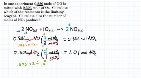Divide the actual number of moles of each reactant by its stoichiometric coefficient in the balanced chemical equation. Limiting Reactant: Moles to Moles - Practice - 1 - YouTube