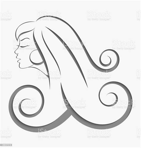 Outline Girl Curly Hair Cut Out Stock Illustration Download Image Now