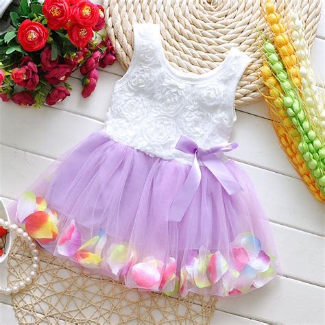 1 4y Baby Girls Dress Lavender Princess Flower Tutu Dress Summer