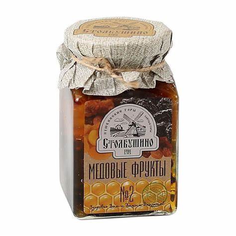 Медовые фрукты №2. Сухофрукты и орехи в меду Столбушинские (мед Картинка - Медовые фрукты №2. Сухофрукты и орехи в меду Столбушинские (мед