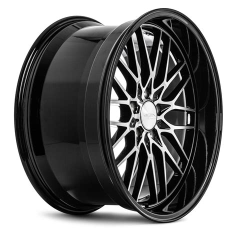 Ace Alloy® Aff04 Wheels Gloss Black With Machined Face And Black Lip Rims