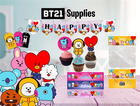 Kpop Bt21 Supplies Bts Bangtan Boys Birthday Party Kit Army Supplies