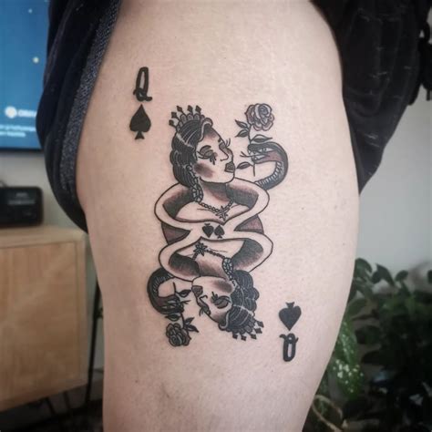 30 Queen Of Spades Tattoos Meaning And Symbolism 100 Tattoos