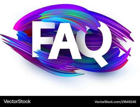 Faq Poster With Colorful Brush Strokes Royalty Free Vector