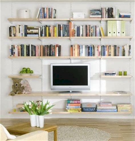 Inspiring 15 Awesome Living Room Wall Shelving For Your Home Storage