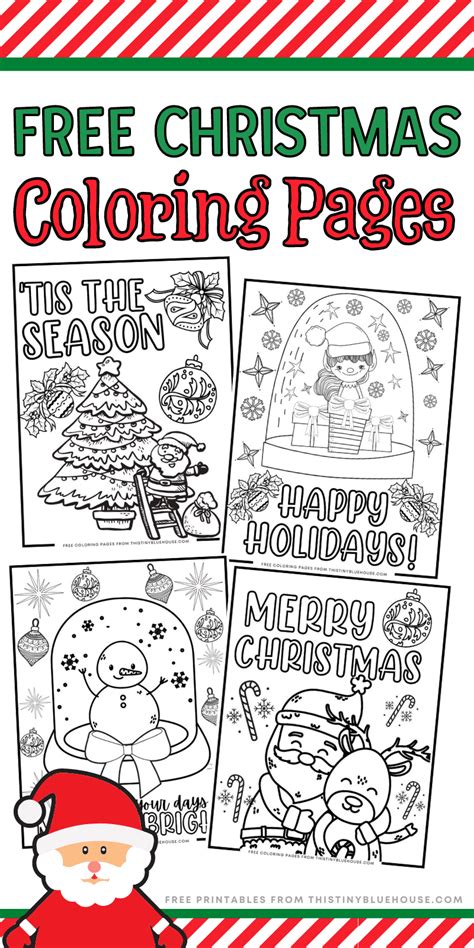 4 Cute Free Christmas Coloring Pages For Preschoolers This Tiny Blue