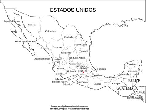 Mapas De México Para Imprimir Colorear Dibujosletras Actividades