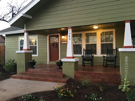 Our Little Green Craftsman Style House Abilene Texas Craftsman Porch