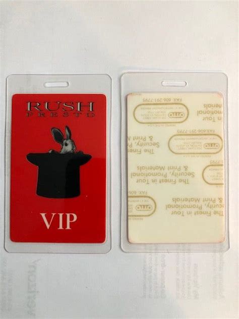 Vintage Laminated Otto Vip Backstage Pass From The Presto Tour In This Is An