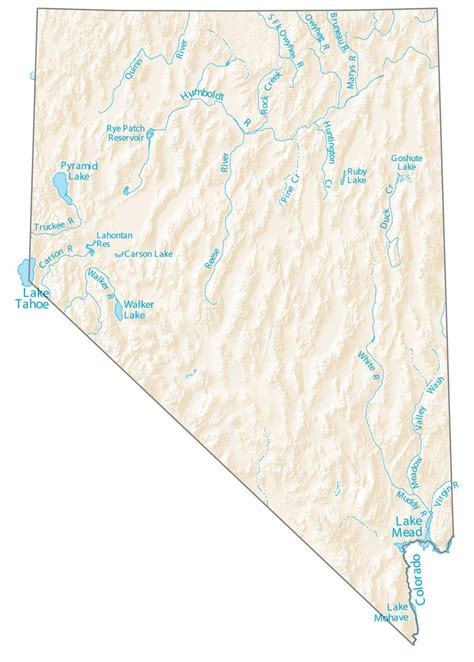 Nevada State Map Places And Landmarks Gis Geography