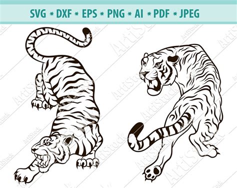 Tiger Svg Tiger Face Hunting Tiger Clipart File Cutting Svg Dxf