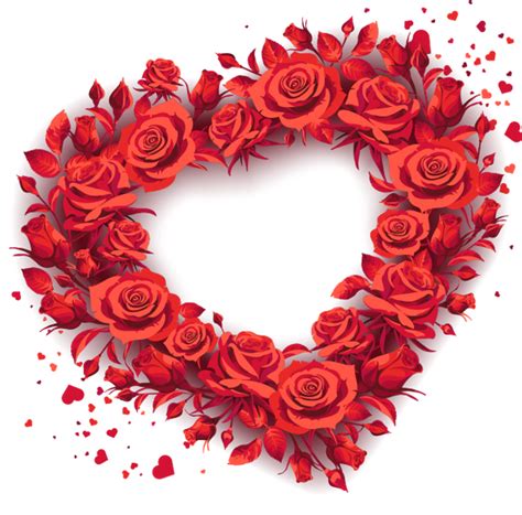 валентинка красная роза цветочное сердце Cкачать бесплатно рендер