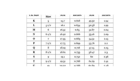 Ring Size Chart – Quim