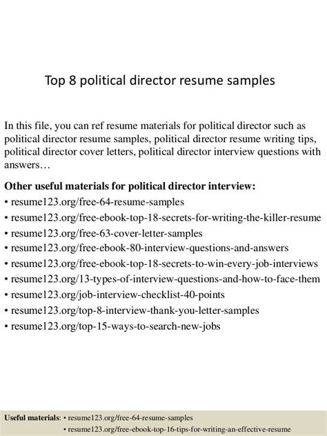 Top 8 Political Director Resume Samples