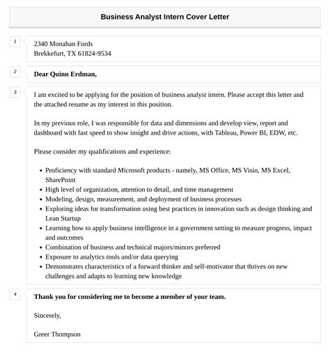 Business Analyst Intern Cover Letter Velvet Jobs