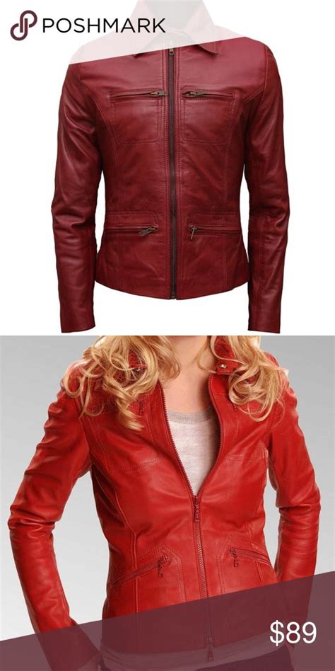 Real Leather Emma Swan Once Upon A Time Red Jacket Red Jacket Red Leather Jacket Clothes Design
