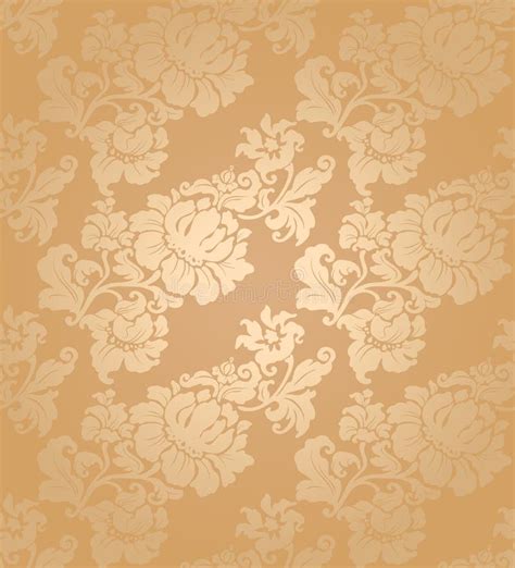 Floral Seamless Pattern Gold Stock Vector Illustration Of Plant