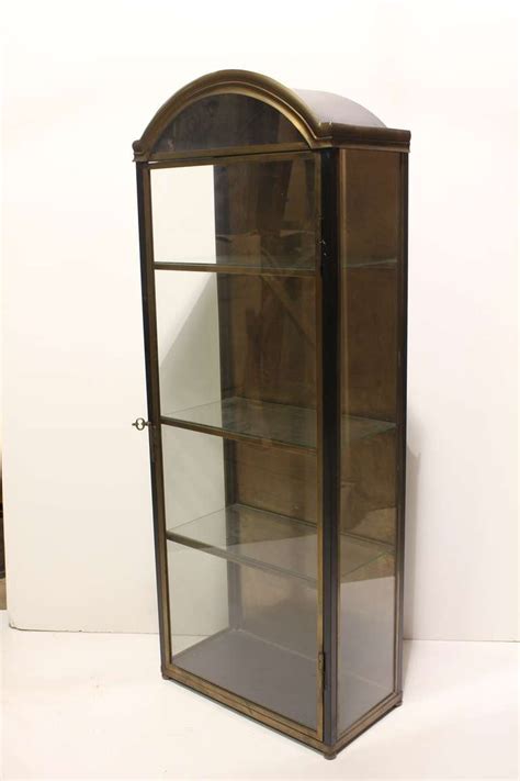 + coaster glass hexagonal curio cabinet in black and chrome. Vintage Italian Brass Curio Cabinet at 1stdibs