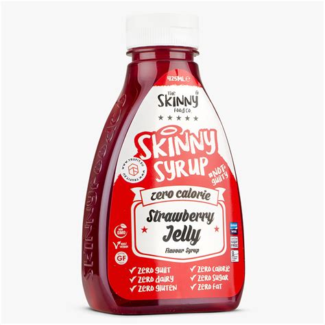 Skinny Foods Strawberry Jelly Skinny Syrup Zemeņu Sīrups Bez Cukura