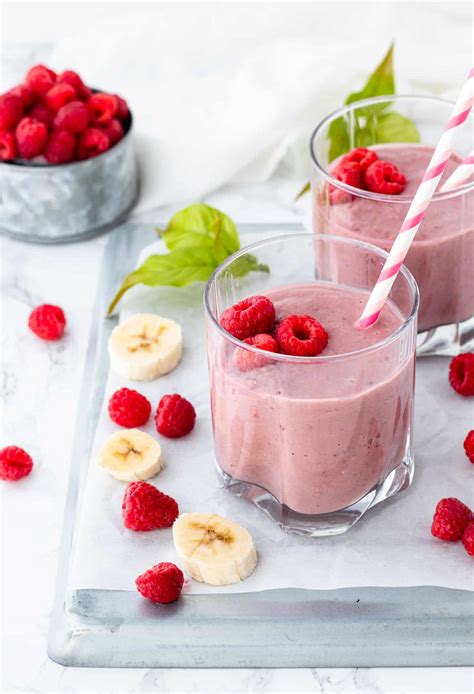 Raspberry Banana Protein Smoothie Haute And Healthy Living