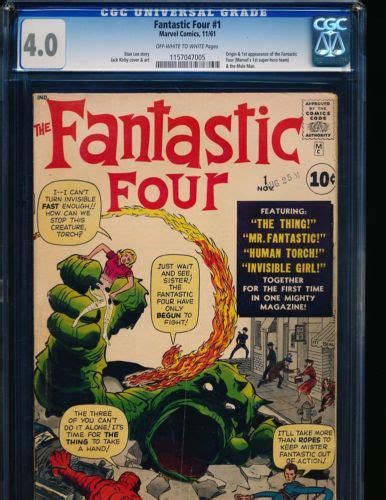 Fantastic Four 1 Origin And 1st Appearance Cgc 40