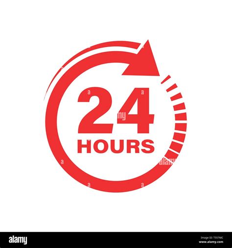 24 hours clock sign icon in flat style twenty four hour open vector illustration on white