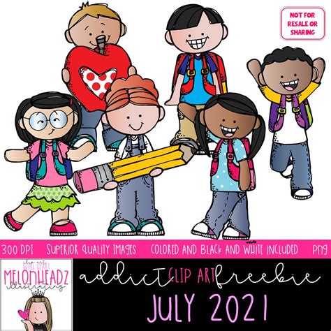 Melonheadz Addicts July 2021 Clip Art Set Mini Melonheadz Illustrating