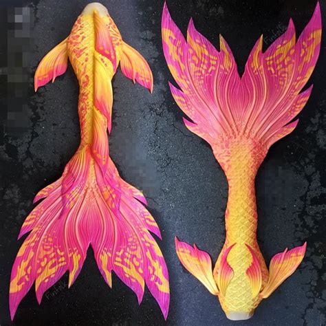 Yellow Realistic Mermaid Tails For Swimming For Adult And Kids Custom