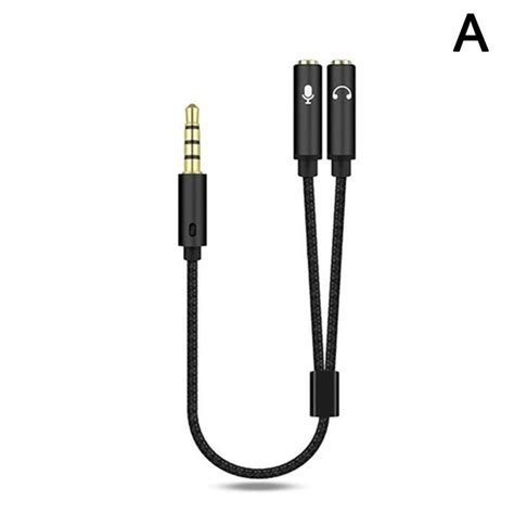 35mm Headset Adapter Y Splitter Jack Cable Separate Headphone Mic