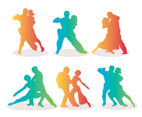 Salsa Dance Silhouette Gradient Colors Vectors Vector Art And Graphics