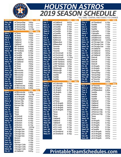 Houston Astros Schedule Printable Printable Word Searches