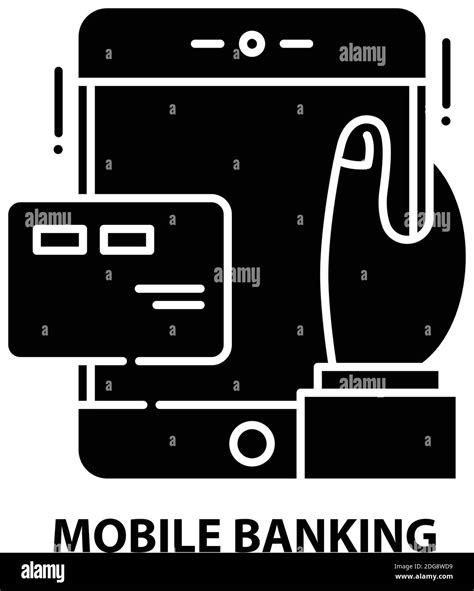 Mobile Banking Icon Black Vector Sign With Editable Strokes Concept