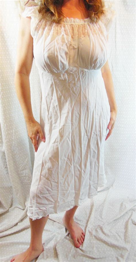 rare find dreamy barbizon elegant white rayon embroidered nightgown 40 evc ebay