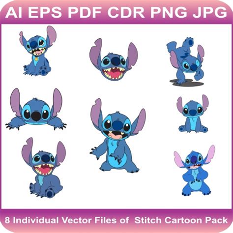 Stitch Disney Character Vector Bundle