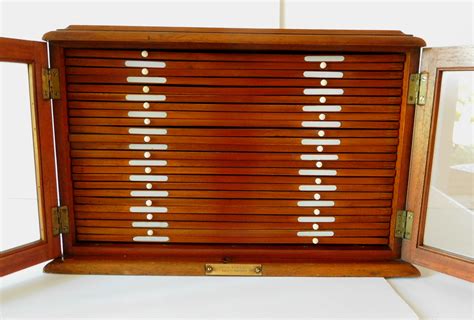 A Superb Late 19th Century Antique Mahogany Microscope Slide Cabinet