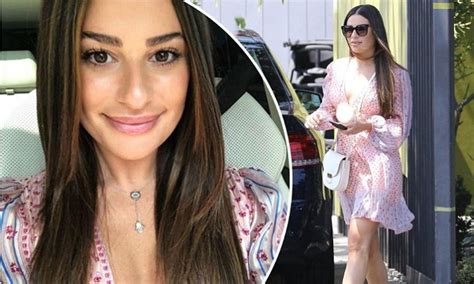 Lea Michele Flaunts Her Ample Cleavage As She Steps Out For A Friends